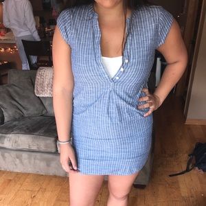 Blue striped beach dress